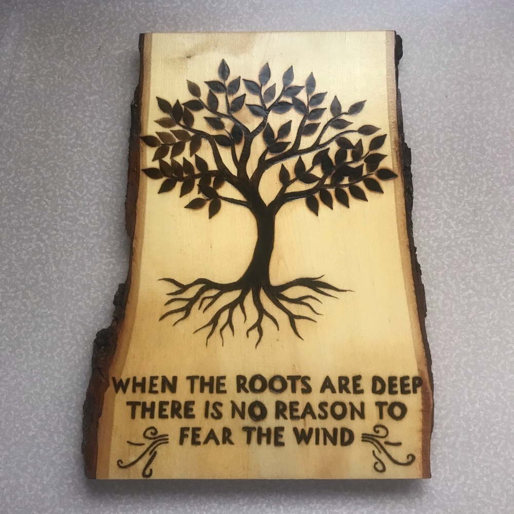 Hand crafted wood burning